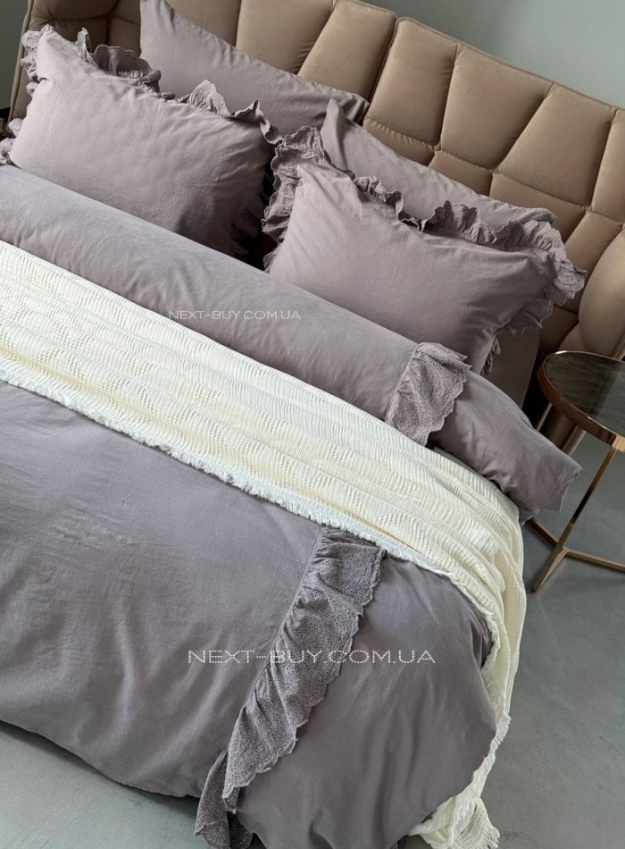 Постільна білизна Romantica antrasit євро 200х220 jacquard - Зображення 7