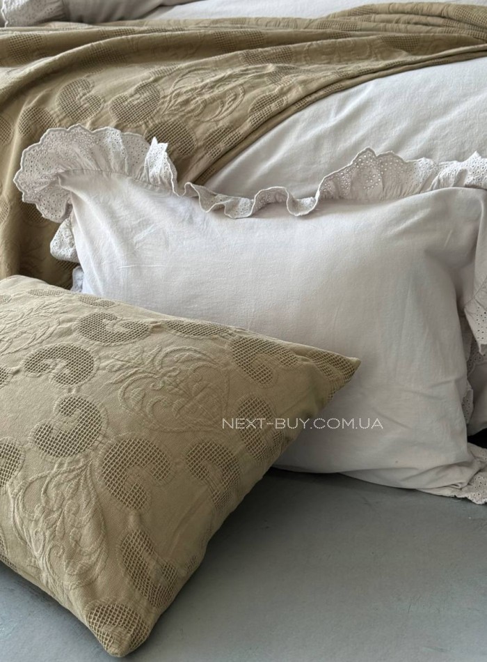 Постільна білизна Romantica bej євро 200х220 jacquard - Зображення 6