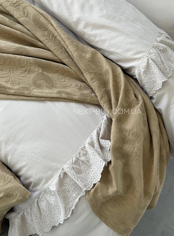 Постільна білизна Romantica bej євро 200х220 jacquard - Зображення 10
