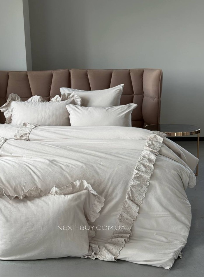 Постільна білизна Romantica bej євро 200х220 jacquard - Зображення 12