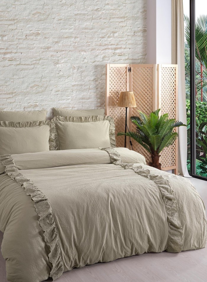 Постільна білизна Romantica yesil євро 200х220 jacquard - Зображення 2