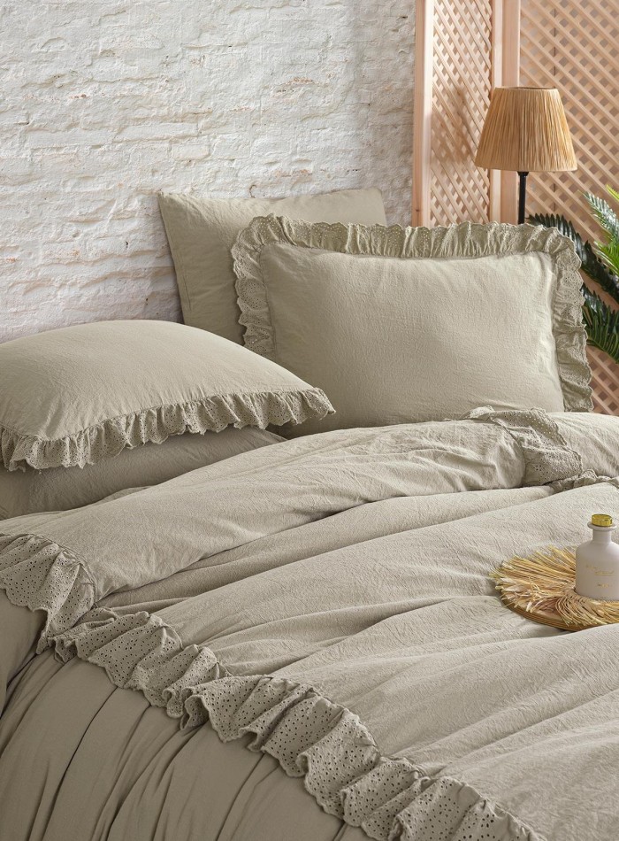 Постільна білизна Romantica yesil євро 200х220 jacquard - Зображення 3