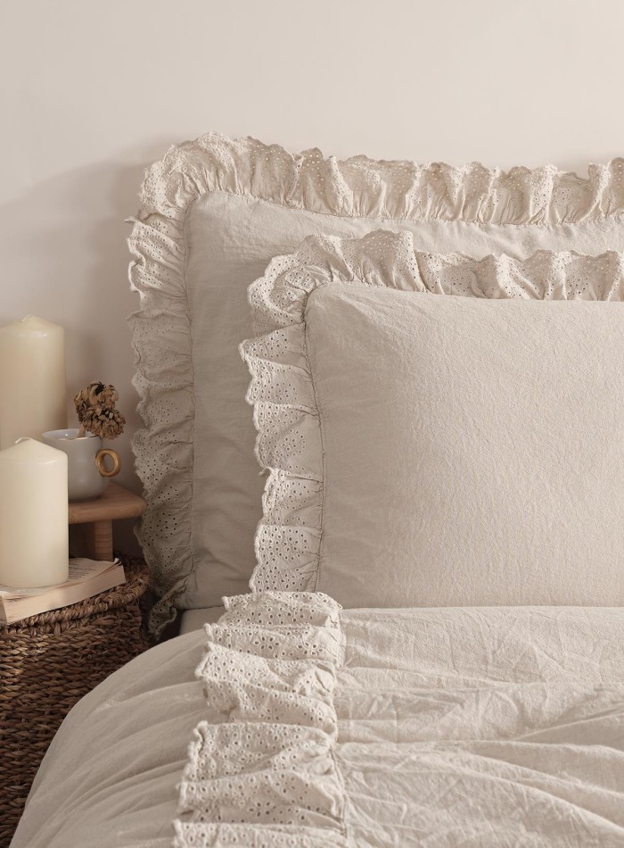 Постільна білизна Romantica bej євро 200х220 jacquard - Зображення 4