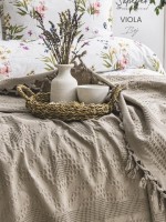 Літній набір постільної білизни з піке Saheser Viola bej євро - Зображення 2
