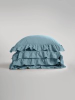 Эксклюзивное постельное белье Limasso Exclusive  Mineral blue 200x220 из вареного хлопка — изображение 4
