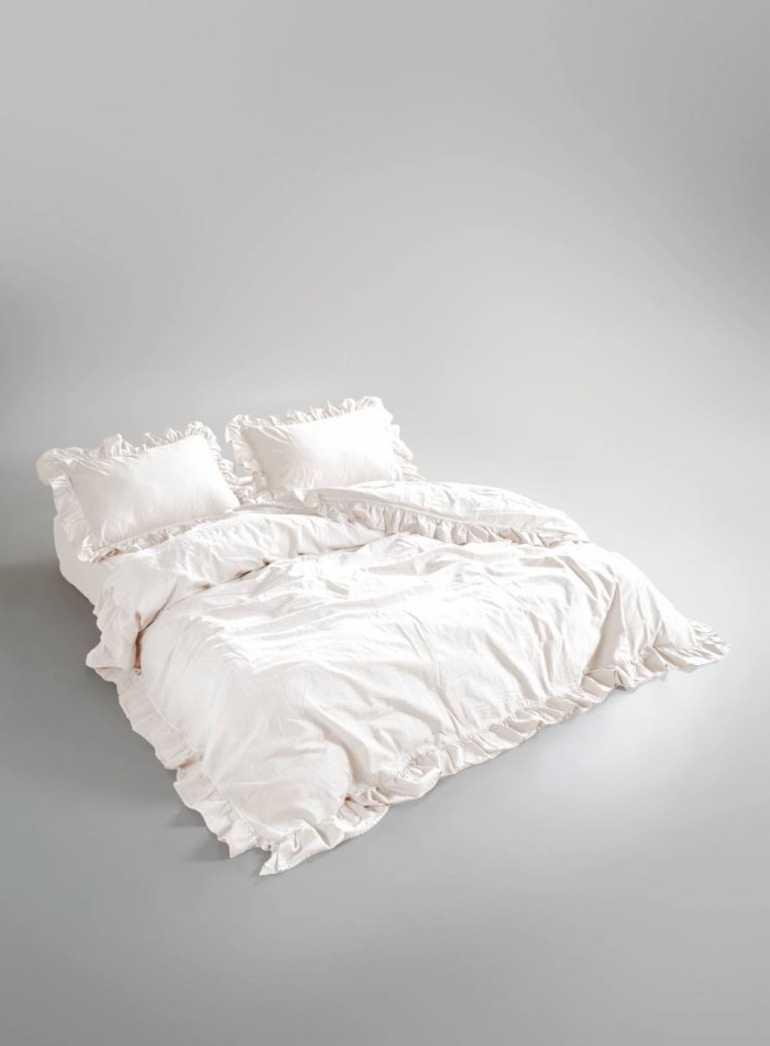 Эксклюзивное постельное белье Limasso Exclusive  Snow white 200x220 из вареного хлопка — изображение 2