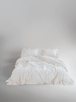 Эксклюзивное постельное белье Limasso Exclusive  Snow white 200x220 из вареного хлопка