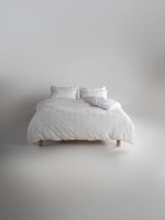 Эксклюзивное Семейное постельное белье Limasso Kristal Snow white 160х220(2шт) из вареного хлопка — изображение 3