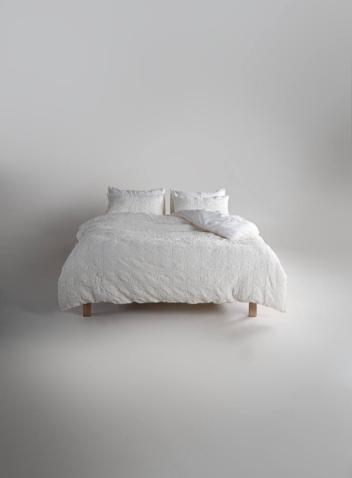 Эксклюзивное Семейное постельное белье Limasso Kristal Snow white 160х220(2шт) из вареного хлопка — изображение 3