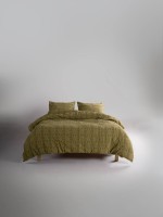 Эксклюзивное постельное белье Limasso Kristal Olive 200x220 из вареного хлопка — изображение 3