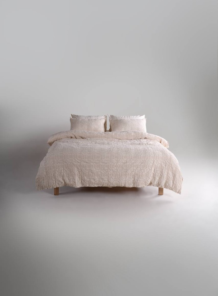 Эксклюзивное постельное белье Limasso Kristal akdeniz kremi 200x220 из вареного хлопка — изображение 3