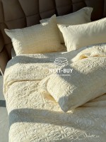 Эксклюзивное постельное белье Limasso Kristal akdeniz kremi 200x220 из вареного хлопка — изображение 8