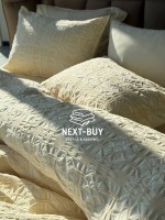 Эксклюзивное постельное белье Limasso Kristal akdeniz kremi 200x220 из вареного хлопка
