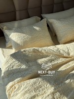 Эксклюзивное постельное белье Limasso Kristal akdeniz kremi 200x220 из вареного хлопка — изображение 11