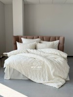 Эксклюзивное Семейное постельное белье Limasso Kristal Snow white 160х220(2шт) из вареного хлопка — изображение 2