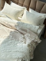 Эксклюзивное Семейное постельное белье Limasso Kristal Snow white 160х220(2шт) из вареного хлопка — изображение 4