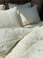 Эксклюзивное Семейное постельное белье Limasso Kristal Snow white 160х220(2шт) из вареного хлопка — изображение 6