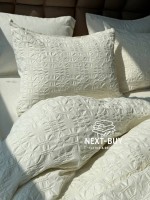 Эксклюзивное Семейное постельное белье Limasso Kristal Snow white 160х220(2шт) из вареного хлопка — изображение 8