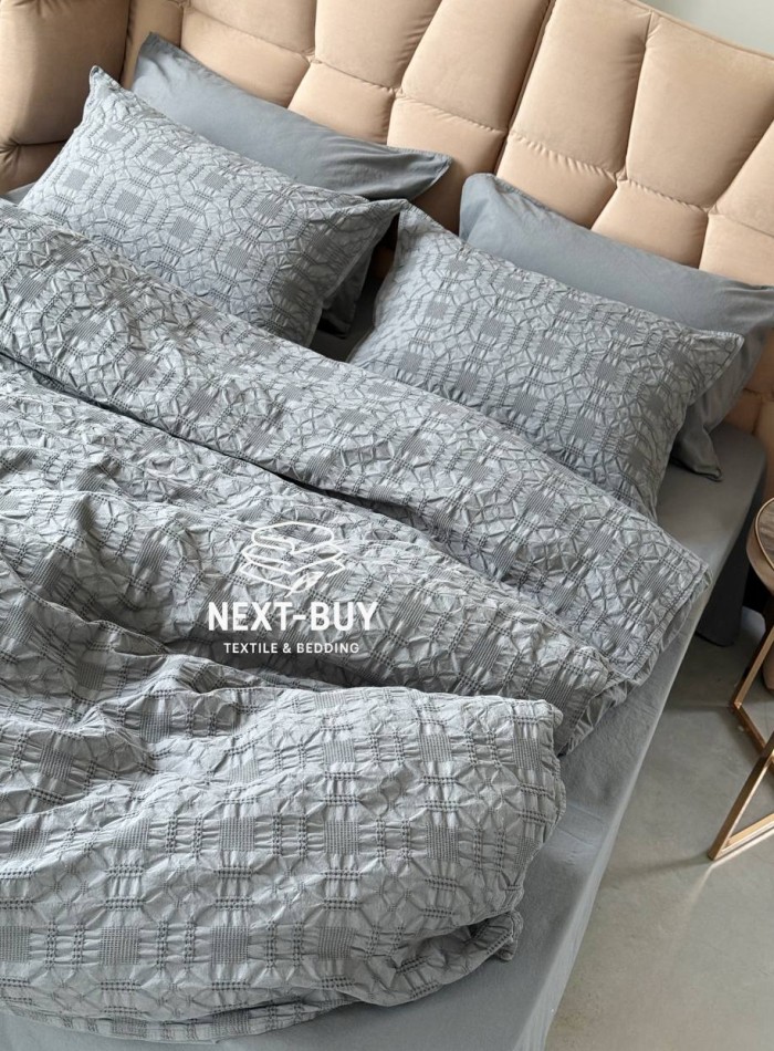 Эксклюзивное постельное белье Limasso Kristal Castlerock 200x220 из вареного хлопка — изображение 7