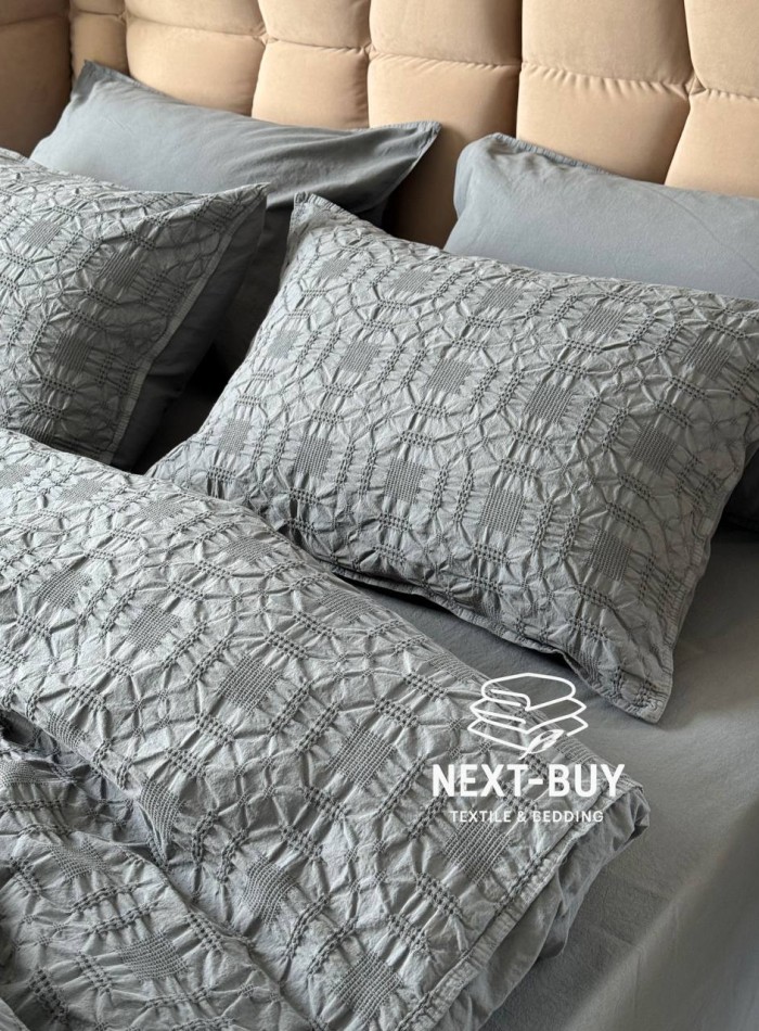 Эксклюзивное постельное белье Limasso Kristal Castlerock 200x220 из вареного хлопка — изображение 6