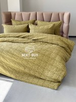 Эксклюзивное постельное белье Limasso Kristal Olive 200x220 из вареного хлопка — изображение 6