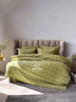 Эксклюзивное постельное белье Limasso Kristal Olive 200x220 из вареного хлопка — изображение 2