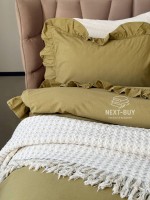 Эксклюзивное постельное белье Limasso Exclusive Olive 200x220 из вареного хлопка — изображение 5