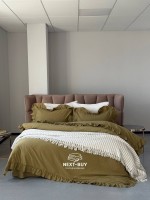 Эксклюзивное постельное белье Limasso Exclusive Olive 200x220 из вареного хлопка