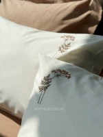 Постільна білизна Saheser Botanic bej євро 200х220 бавовна з вишивкою - Зображення 10