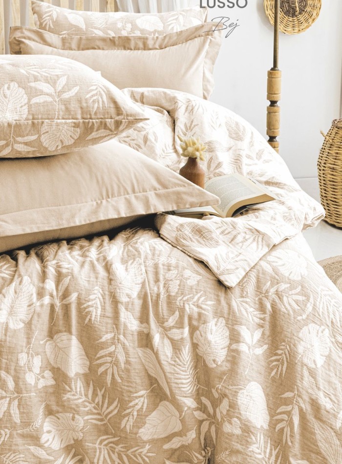 Постільна білизна Saheser Lusso Bej євро 200х220 jacquard - Зображення 8