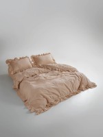 Семейный эксклюзивное постельное белье Limasso Exclusive Akdeniz Beji  160x220 (2шт) из вареного хлопка — изображение 2