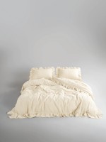 Семейный эксклюзивное постельное белье Limasso Exclusive Akdeniz Krem  160x220 (2шт) из вареного хлопка