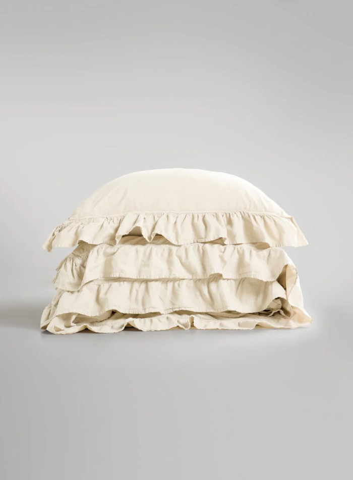 Семейный эксклюзивное постельное белье Limasso Exclusive Akdeniz Krem  160x220 (2шт) из вареного хлопка — изображение 4