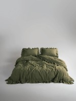 Ексклюзивна постільна білизна Limasso Exclusive  Capulet Olive 200x220 з вареної бавовни