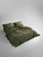 Семейный эксклюзивное постельное белье Limasso Exclusive Capulet Olive  160x220 (2шт) из вареного хлопка — изображение 2