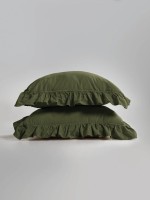 Семейный эксклюзивное постельное белье Limasso Exclusive Capulet Olive  160x220 (2шт) из вареного хлопка — изображение 4