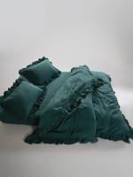 Ексклюзивна постільна білизна Limasso Exclusive  Dark Green 200x220 з вареної бавовни - Зображення 3