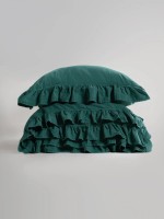 Ексклюзивна постільна білизна Limasso Exclusive  Dark Green 200x220 з вареної бавовни - Зображення 6