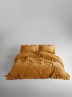Ексклюзивна постільна білизна Limasso Exclusive Mustard 200x220 з вареної бавовни