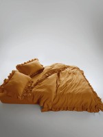 Ексклюзивна постільна білизна Limasso Exclusive Mustard 200x220 з вареної бавовни - Зображення 2