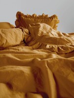 Ексклюзивна постільна білизна Limasso Exclusive Mustard 200x220 з вареної бавовни - Зображення 3