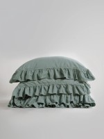 Ексклюзивна постільна білизна Limasso Exclusive Natural Green 200x220 з вареної бавовни - Зображення 3