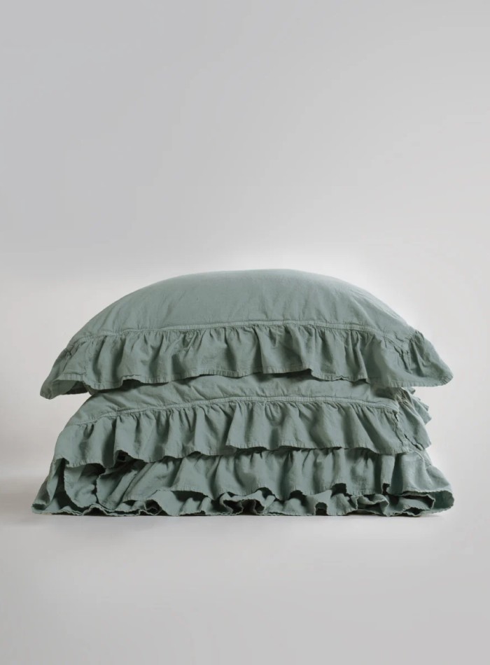 Ексклюзивна постільна білизна Limasso Exclusive Natural Green 200x220 з вареної бавовни - Зображення 3