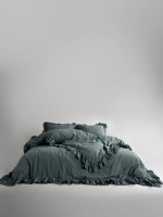 Ексклюзивна постільна білизна Limasso Exclusive Natural Grey 200x220 з вареної бавовни
