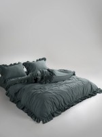 Ексклюзивна постільна білизна Limasso Exclusive Natural Grey 200x220 з вареної бавовни - Зображення 2