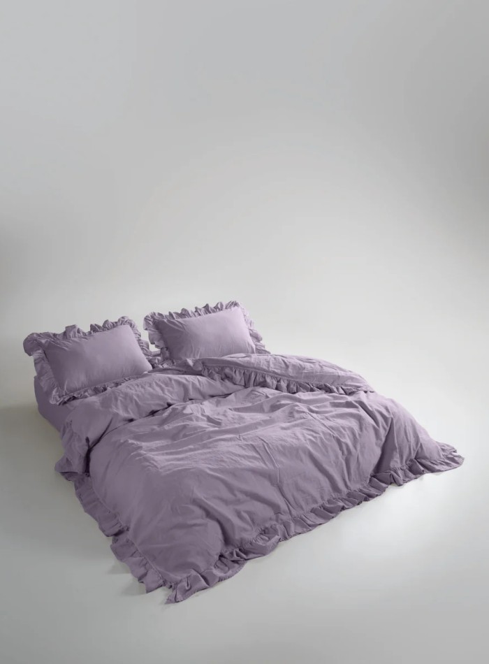 Эксклюзивное постельное белье Limasso Exclusive Natural Violet 200x220 из вареного хлопка — изображение 2