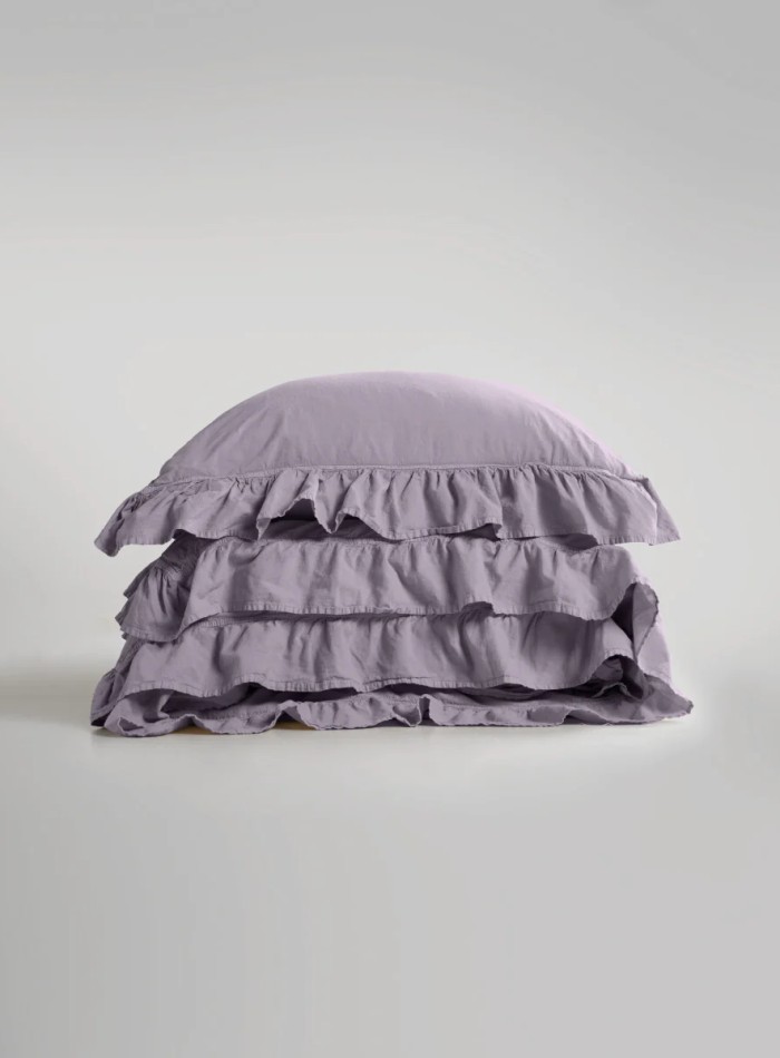 Эксклюзивное постельное белье Limasso Exclusive Natural Violet 200x220 из вареного хлопка — изображение 3