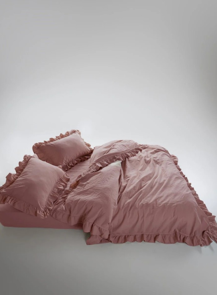 Семейный эксклюзивное постельное белье Limasso Exclusive Old Rose160x220 (2шт) из вареного хлопка — изображение 3