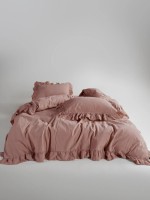 Семейный эксклюзивное постельное белье Limasso Exclusive Old Rose160x220 (2шт) из вареного хлопка — изображение 2