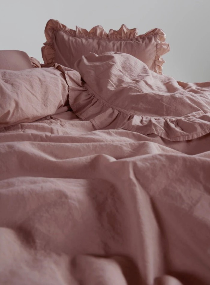 Семейный эксклюзивное постельное белье Limasso Exclusive Old Rose160x220 (2шт) из вареного хлопка — изображение 4